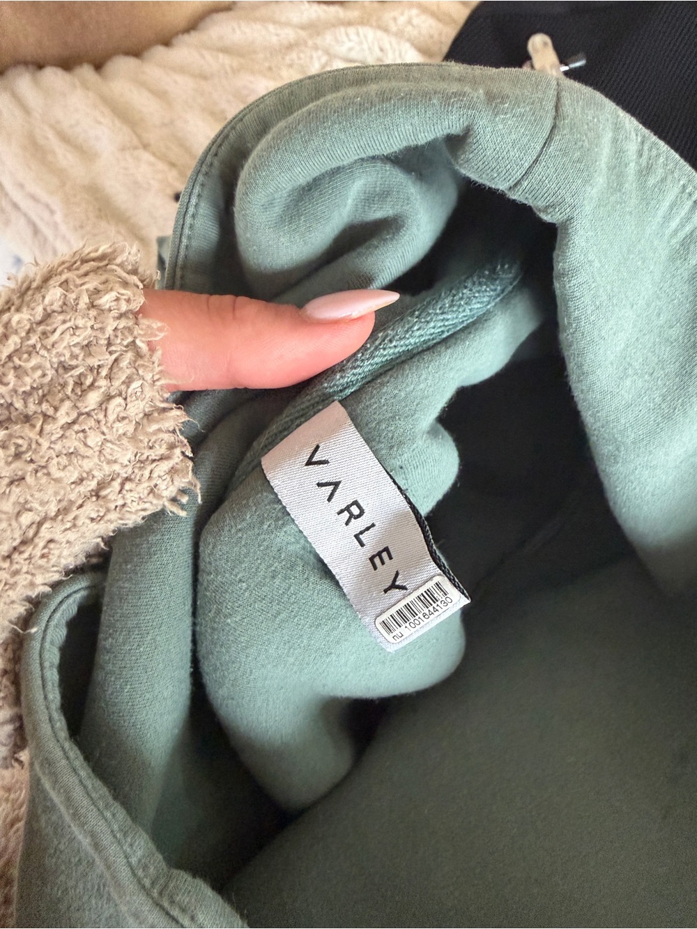 Varley Sage Green High Neck Drawcord Sweatshirt - Picture 6 of 6